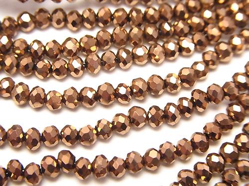 1strand $1.79! Glass Beads  Faceted Button Roundel 3x3x2.5 Bronze 1strand (aprx.15inch / 36cm)