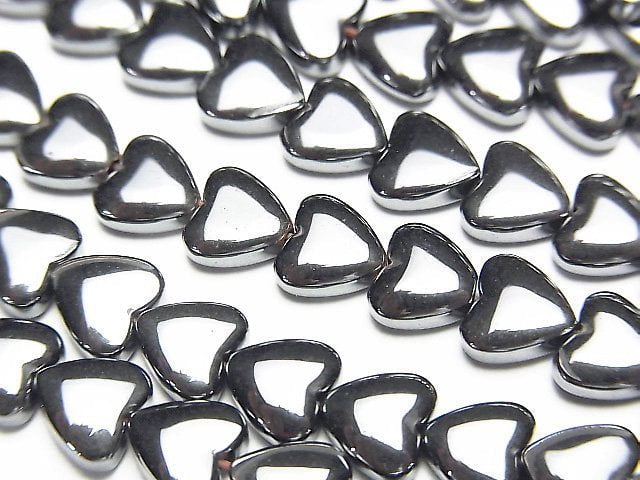 Hematite Vertical Hole Heart 6x6x3mm 1strand beads (aprx.15inch/38cm)