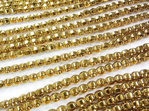 1strand $6.79! Hematite 6 Faceted Round 6 x 6 mm x 6 mm gold coating 1 strand (aprx.15 inch / 38 cm)