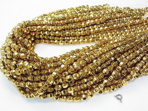 1strand $6.79! Hematite 6 Faceted Round 6 x 6 mm x 6 mm gold coating 1 strand (aprx.15 inch / 38 cm)