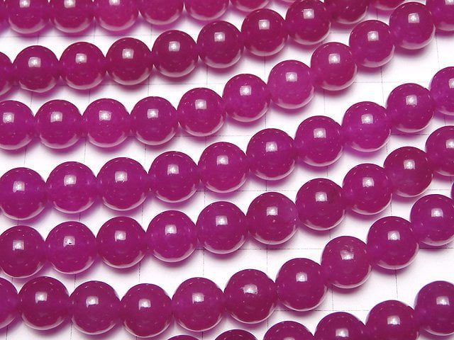 Wine red color Jade Round 8mm 1strand beads (aprx.15inch/36cm)