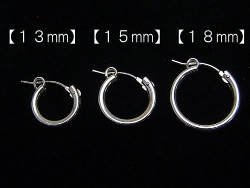 Silver filled G earrings hoops 13,15,18,22,27,34mm 1pair