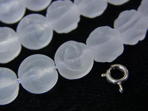 Frosted Crystal Quartz AAA Round Rose Cut 10mm half or 1strand (aprx.14inch/35cm)
