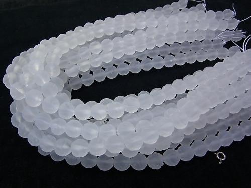 Frosted Crystal Quartz AAA Round Rose Cut 10mm half or 1strand (aprx.14inch/35cm)