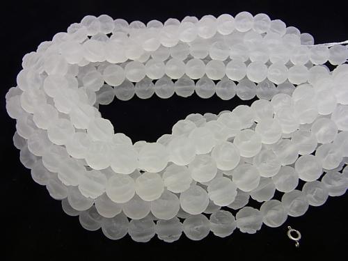 Frosted Crystal Quartz AAA Round Rose Cut 12mm half or 1strand (aprx.15inch/37cm)