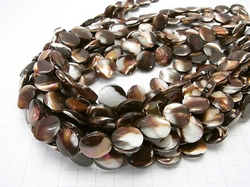 1strand $7.79! Mother of Pearl MOP Brown Coin 15x15x4mm 1strand (aprx.15inch / 38cm)