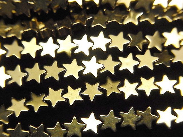 [Video] Hematite Star 4x4mm Gold Coated 1strand beads (aprx.15inch/37cm)