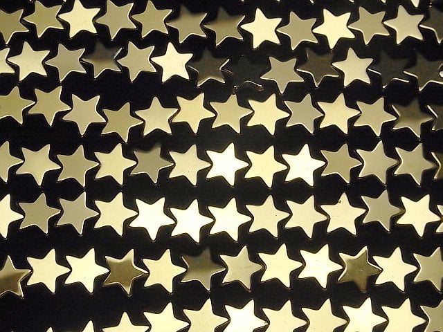 [Video] Hematite Star 10x10mm gold coating 1strand beads (aprx.15inch/38cm)