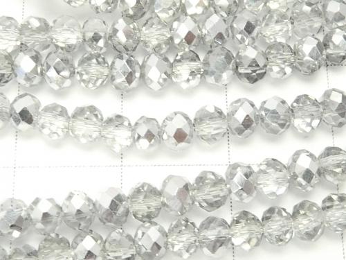 1strand $1.79! Glass Beads  Faceted Button Roundel 3x3x2mm Silver Half Coating 1strand (aprx.15inch / 38cm)