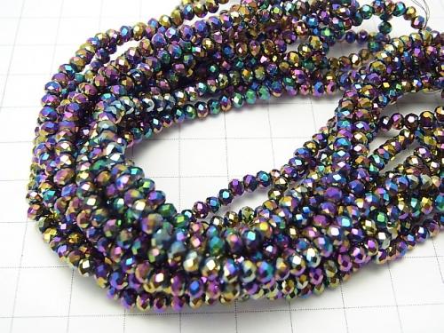 1strand $1.79! Glass Beads  Faceted Button Roundel 3x3x2mm Metallic Coating 1strand (aprx.14inch / 34cm)