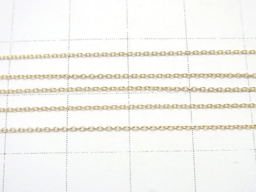 [K10 Yellow Gold] Cable Chain NO.2 0.8mm [40cm][45cm] Necklace 1pc