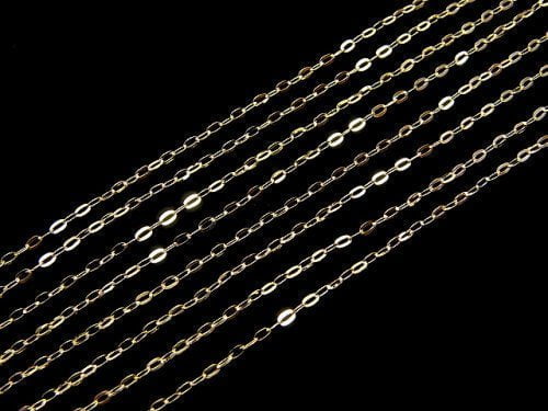 [Video] [K10 Yellow Gold] Flat Cable Chain Approx 1mm Width Necklace 1pc