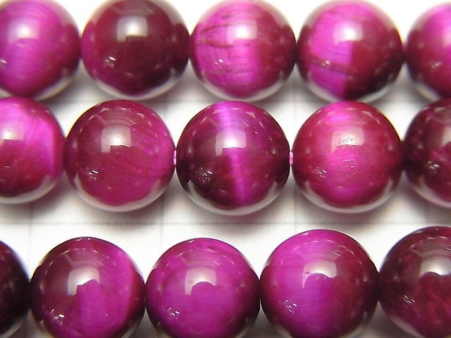 [Video] Pink color Tiger's Eye AA++ Round 8mm half or 1strand beads (aprx.15inch/37cm)
