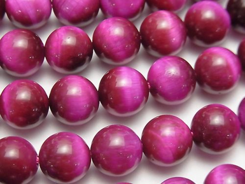 [Video] Pink color Tiger's Eye AA ++ Round 10 mm half or 1 strand beads (aprx.15 inch / 36 cm)