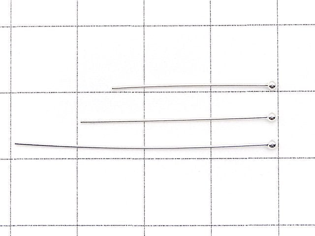Silver925  Ball Head Pin  No coating  [0.5x25mm][0.5x30mm][0.5x35mm][0.5x40mm] 10pcs -