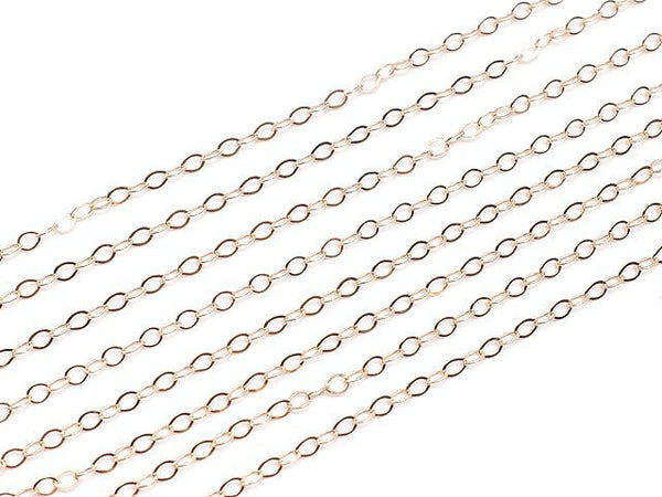 14KGF Pink Gold Filled Red Bean Chain 1.5mm [40cm][45cm][50cm] Necklace 1pc