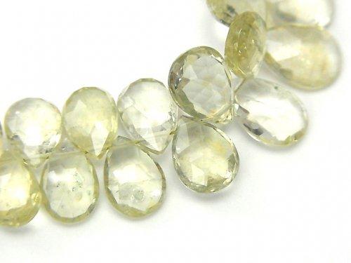 [Video] [One of a kind] High Quality Green Beryl AAA- - AA++ Pear shape Faceted Briolette 1strand beads (aprx.5inch / 13cm) NO.2