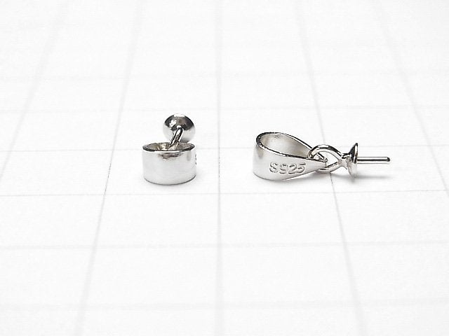 Screw Eye Rhodium Plated 5pcs with Silver925 Bail