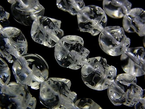 Crystal AAA Skull Vertical Hole 6, 8, 10, 12, 14, 16 mm half or 1 strand (aprx.15 inch / 38 cm)