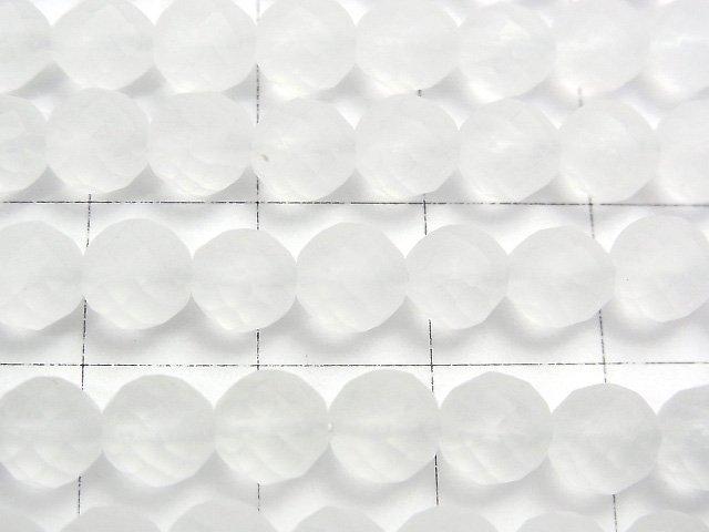[Video] Frosted Crystal Quartz AAA 64Faceted Round 6mm half or 1strand beads (aprx.15inch / 37cm)