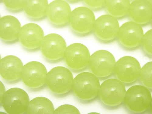 Yellow Green Jade Round 8mm 1strand beads (aprx.15inch/36cm)