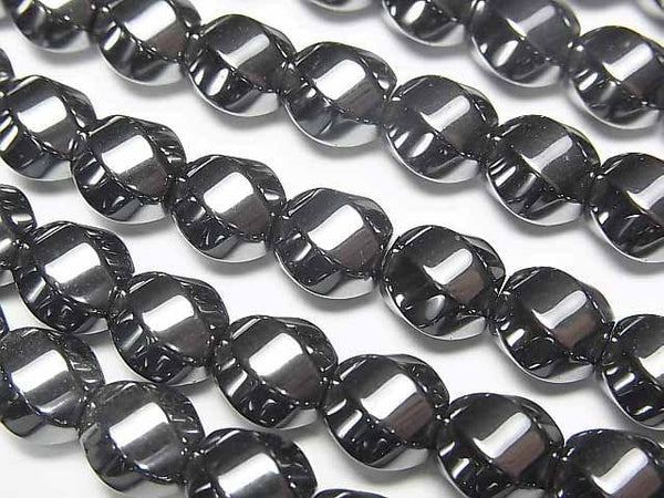 [Video] Hematite  Twist 6Faceted Round 8x8mm x8mm  1strand beads (aprx.15inch/38cm)