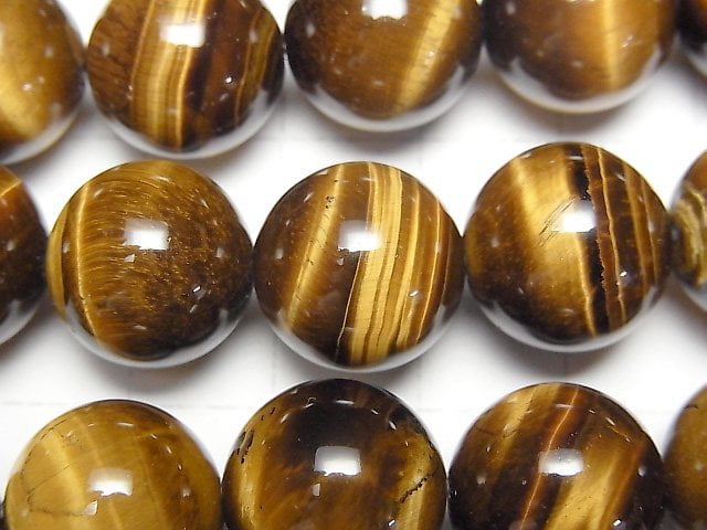 [Video]Yellow Tiger's Eye AA++ Round 14mm half or 1strand beads (aprx.15inch/36cm)