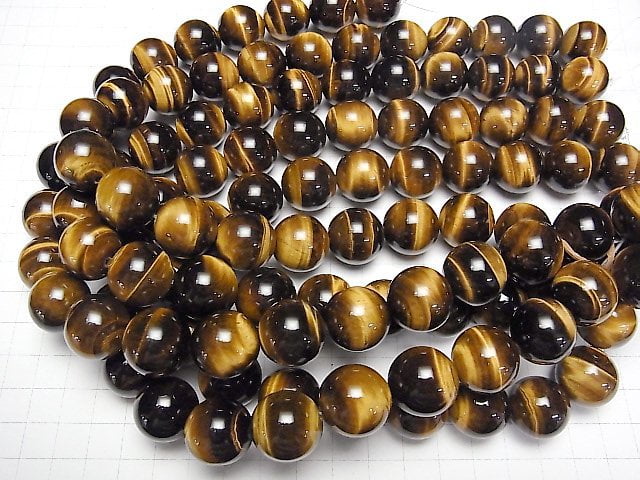 [Video] Yellow Tiger's Eye AA++ Round 18mm half or 1strand beads (aprx.15inch/36cm)