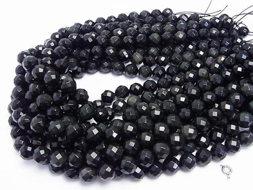 1strand $8.79! Rainbow Obsidian AAA 64 Faceted Round 10 mm 1 strand (aprx.15 inch / 38 cm)