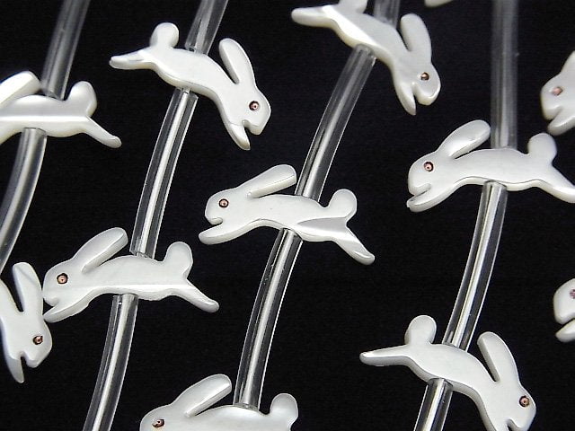High quality Mother of Pearl MOP AAA White rabbit shape half or 1strand (Approx 18pcs )