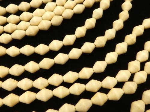 1strand $4.79! White Wood Faceted Rice 10x7x7mm 1strand (aprx.15inch / 38cm)