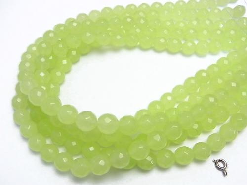 1strand $7.79! Yellow Green Jade 64Faceted Round 10mm 1strand (aprx.15inch / 38cm)