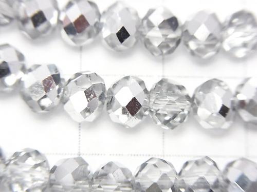 1strand $2.39! Glass Beads  Faceted Button Roundel 6x6x4mm Silver Half Coating 1strand (aprx.17inch / 42cm)