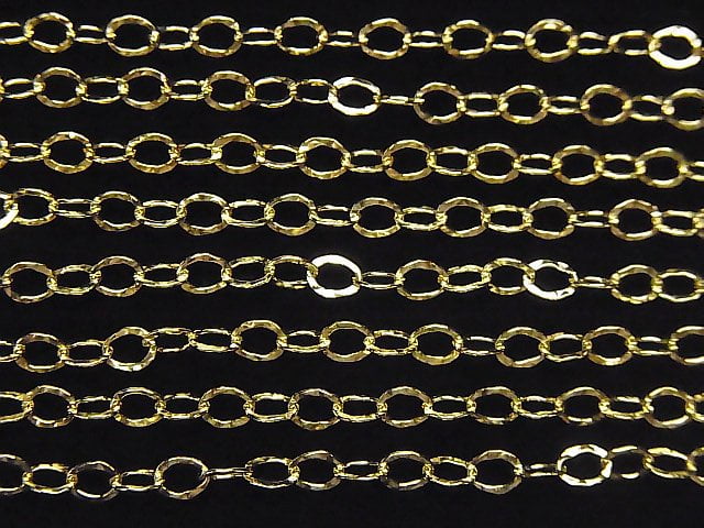 14KGF Patterned Cable Chain 3.6mm 10cm