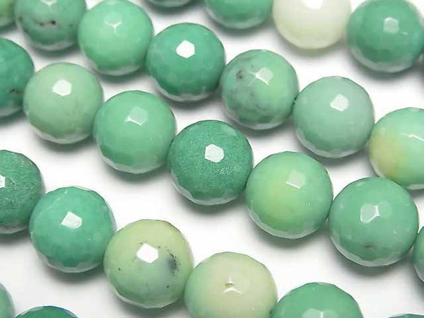 [Video] Natural color green Chalcedony 128 Faceted Round 10 mm half or 1 strand beads (aprx.15 inch / 38 cm)