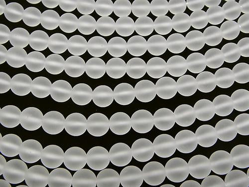 Frosted Crystal Quartz AAA Round 7mm half or 1strand (aprx.15inch/38cm)