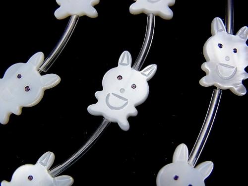 1strand $7.79! High Quality Mother of Pearl MOP AAA Usagi Shape White 1strand (Approx 12pcs)