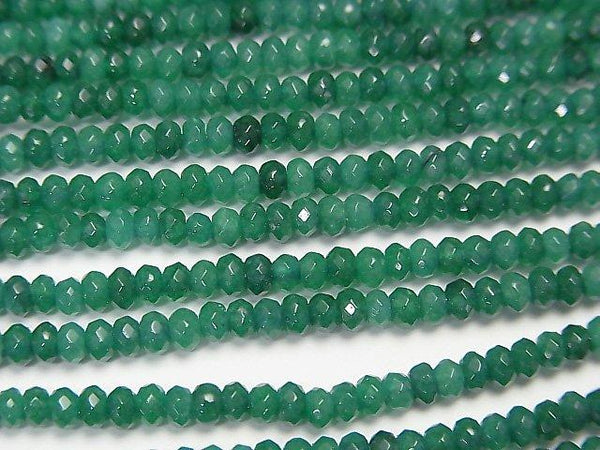 1strand $7.79! Green color Jade Faceted Button Roundel 2.5 x 2.5 x 2 mm 1strand beads (aprx.15 inch / 36 cm)