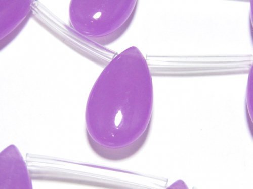 Purple color Jade Pear shape 22x12x7mm half or 1strand beads (aprx.15inch/36cm)