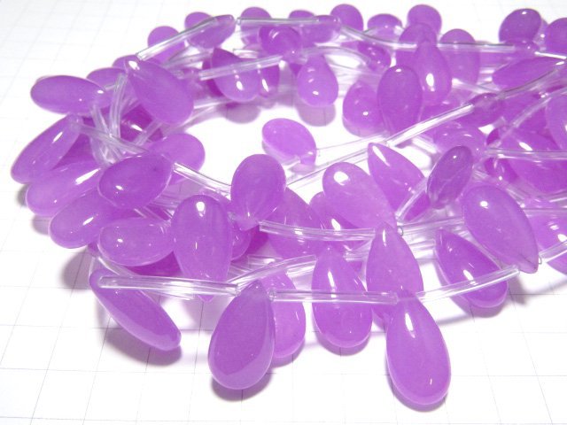 Purple color Jade Pear shape 22x12x7mm half or 1strand beads (aprx.15inch/36cm)