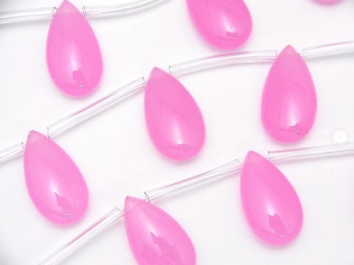 Pink color Jade Pear shape 22x12x7mm NO.2 half or 1strand beads (aprx.15inch/37cm)