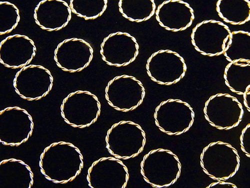 14KGF Twist Hoop Ring [6mm][9mm][12mm] 2pcs