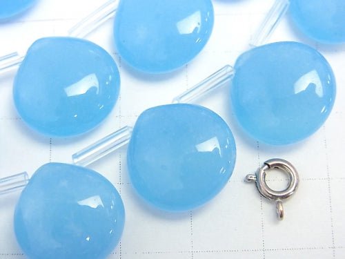 Blue Jade Chestnut 15x15x7mm 1strand beads (aprx.15inch/36cm)