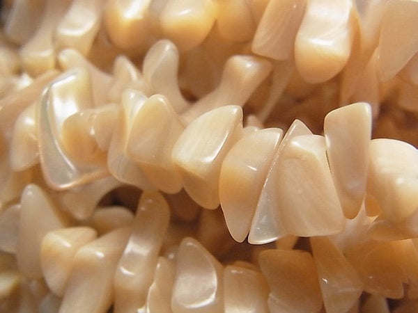 Mother of Pearl MOP Beige Chips (Small Nugget ) 1strand beads (aprx.35inch/88cm)
