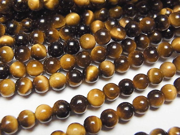[Video]Yellow Tiger's Eye AAA Round 4.5mm 1strand beads (aprx.15inch/38cm)