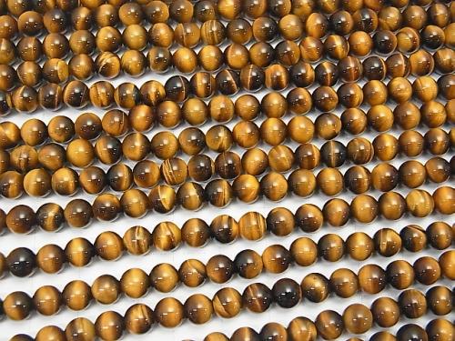 [Video] Yellow Tiger's Eye AAA Round 6mm 1strand beads (aprx.15inch / 38cm)