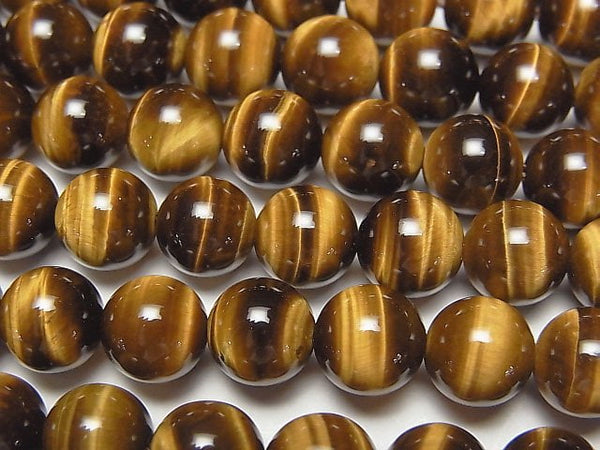 [Video]Yellow Tiger's Eye AAA Round 8mm half or 1strand beads (aprx.15inch/37cm)