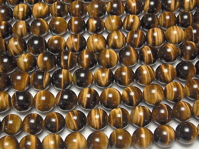 [Video] Yellow Tiger's Eye AAA Round 10mm half or 1strand beads (aprx.15inch / 36cm)