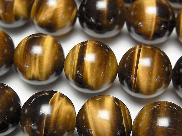 [Video]Yellow Tiger's Eye AAA Round 14mm 1/4 or 1strand beads (aprx.15inch/37cm)
