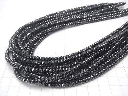 1strand $6.79! Hematite  Faceted Button Roundel 4x4mm x3mm  1strand (aprx.15inch/38cm)